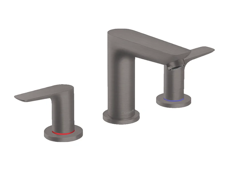 Mélangeur de lavabo HANSGROHE Talis E 150 3 trous avec tirette et vidage noir chromé brossé