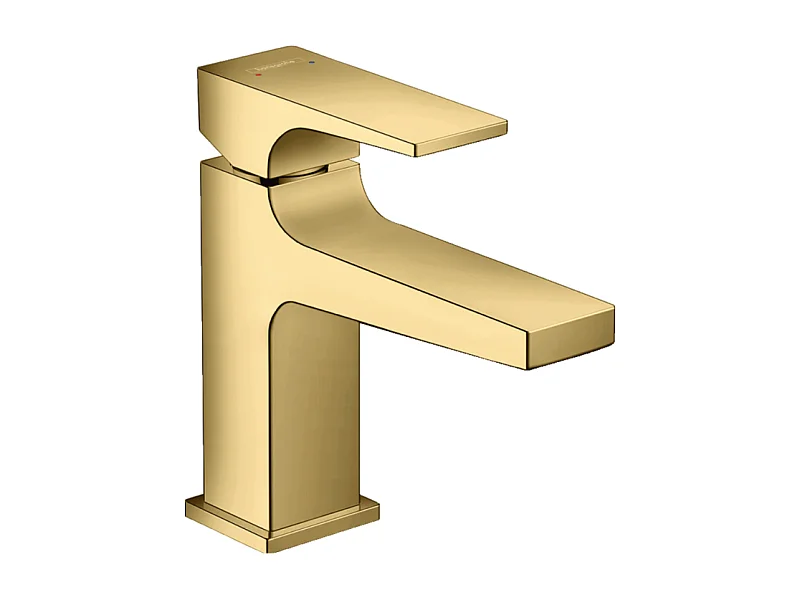 HANSGROHE Mitigeur lavabo Metropol 100 poignée manette bec court, bonde Push-Open aspect doré poli