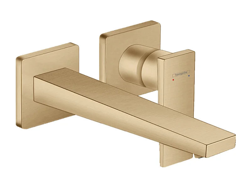 HANSGROHE Mitigeur de lavabo encastré mural, bec 225mm, poignée manette, bonde à écoulement libre bronze brossé