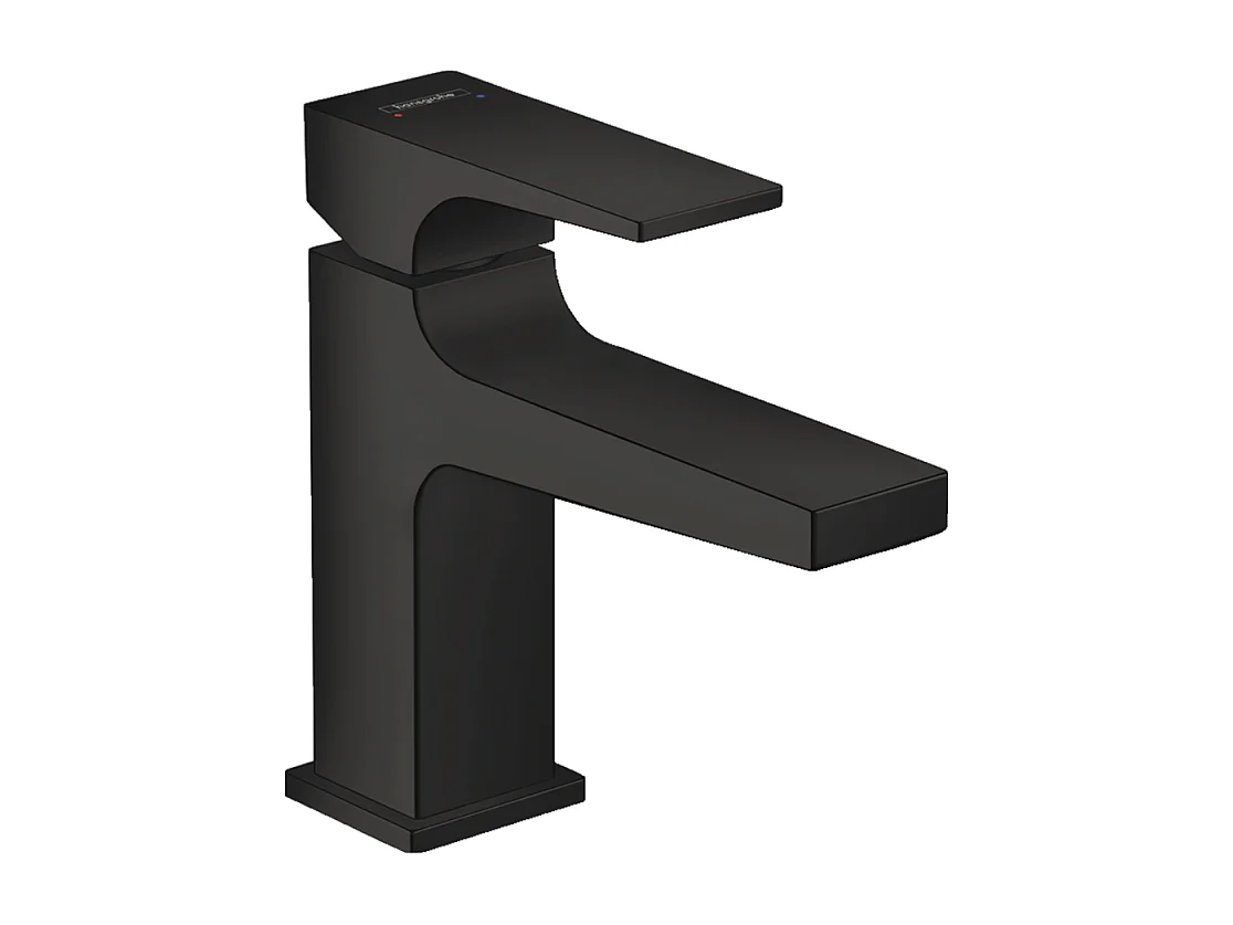 HANSGROHE Mitigeur lavabo Metropol 100 poignée manette bec court, bonde Push-Open noir mat