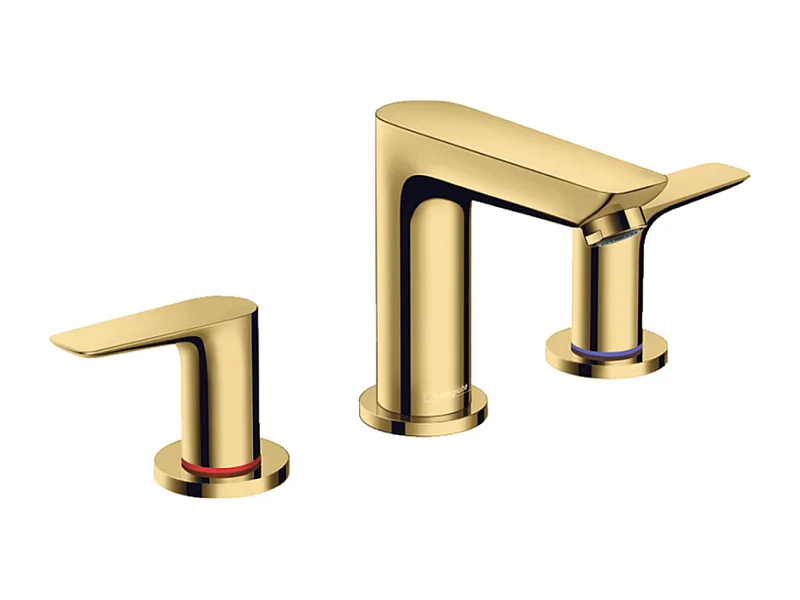 Mélangeur de lavabo HANSGROHE Talis E 150 3 trous avec tirette et vidage aspect doré poli
