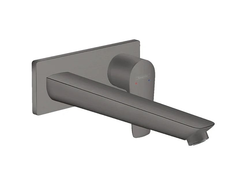 HANSGROHE Mitigeur de lavabo encastré mural, bec 225mm, bonde à écoulement libre noir chromé brossé