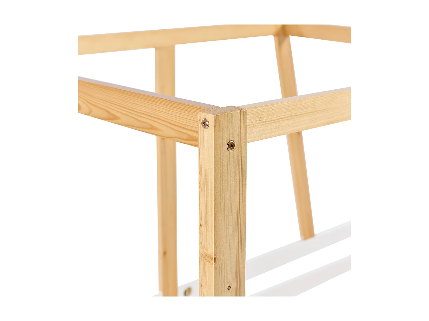 Lit cabane 90x200 cm lit enfant avec roulettes- cadre de lit en bois de pin - Blanc - sans matelas