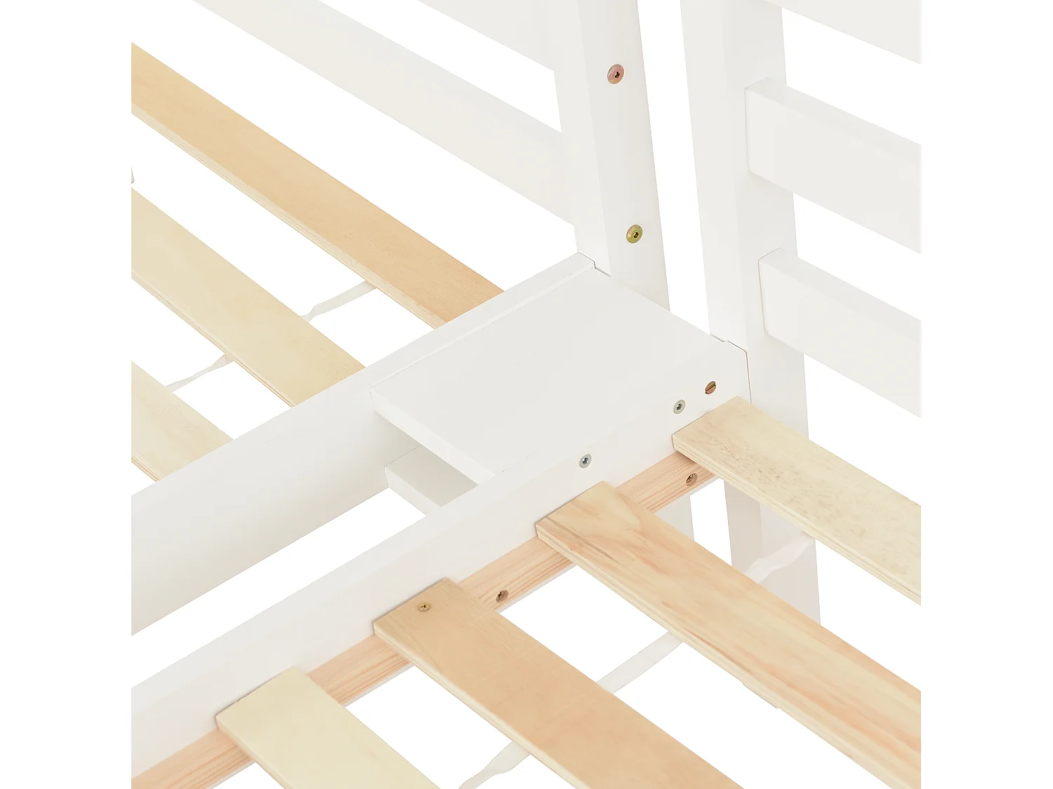 Lit superposé 90x200 cm lit enfant 3 places avec échelle et protection antichute - en bois de pin blanc - sans matelas