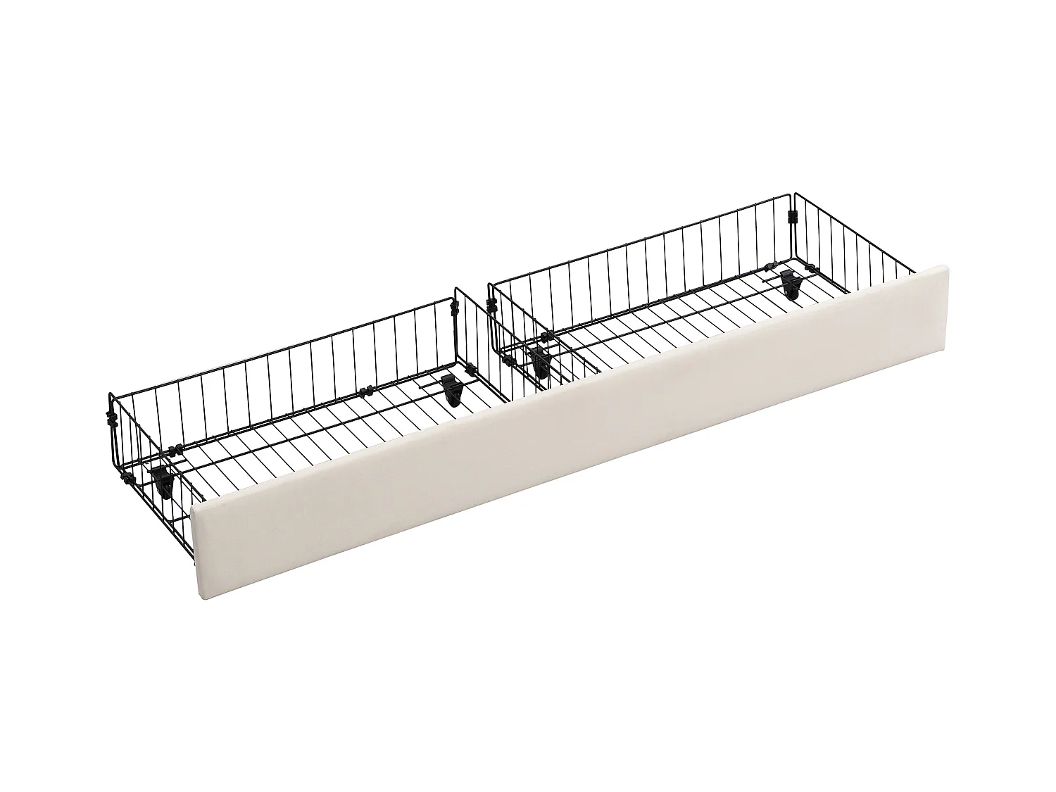 Bett mit Stauraum 180 x 200 cm – beigefarbener Samt – Doppelbett mit Schubladen und verstellbarem Kopfteil – ohne Matratze