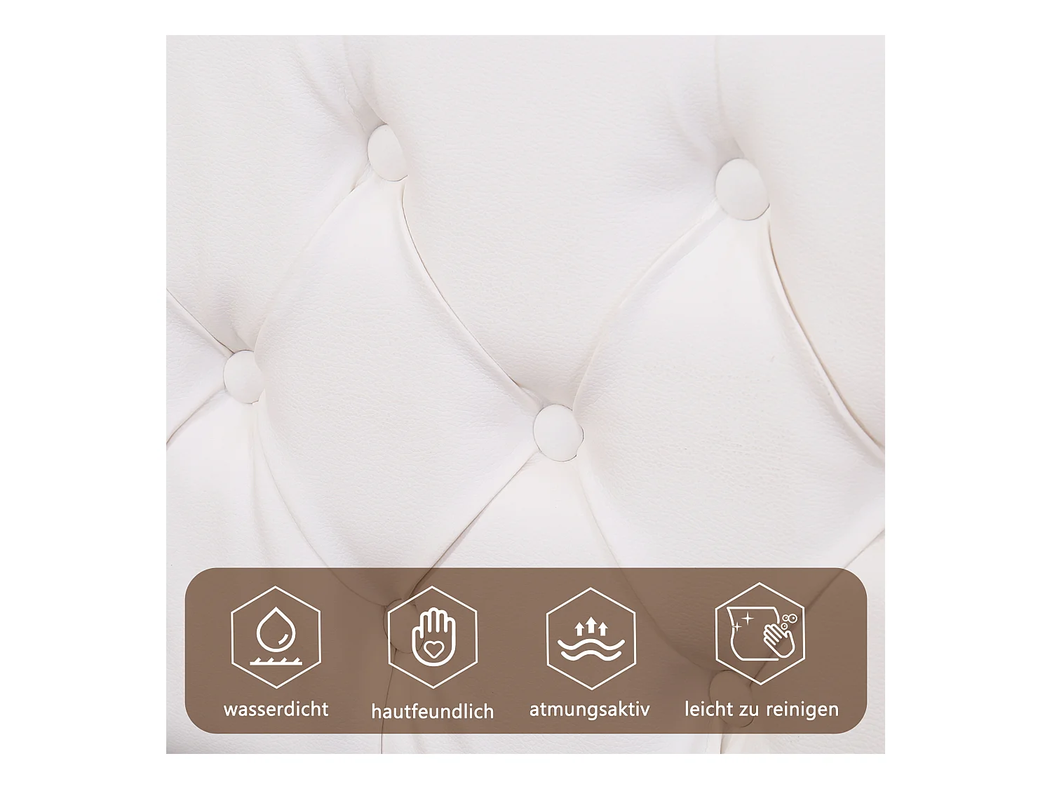 Bett mit Stauraum 160 x 200 cm – weißes PU – mit LED-Beleuchtung – Lattenrost – ohne Matratze
