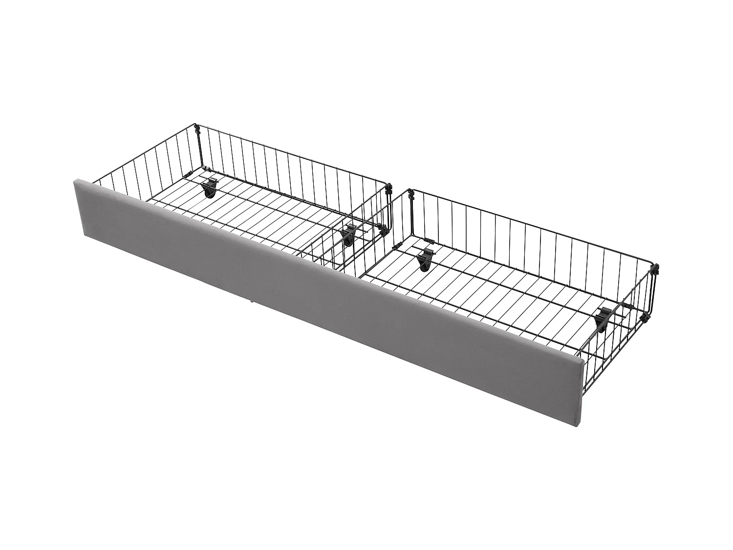 Bett mit Stauraum 180 x 200 cm – grauer Samt – Doppelbett mit Schubladen und verstellbarem Kopfteil – ohne Matratze