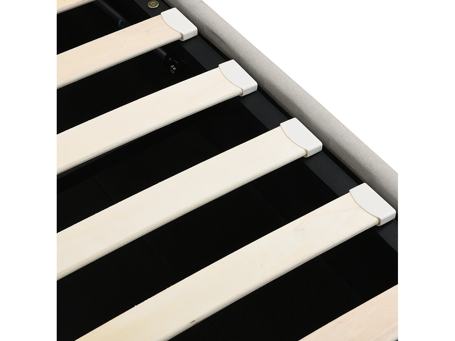 Lit coffre 180x200 cm, Lit double, coton et Lin avec levier hydraulique - Gris(sans matelas)