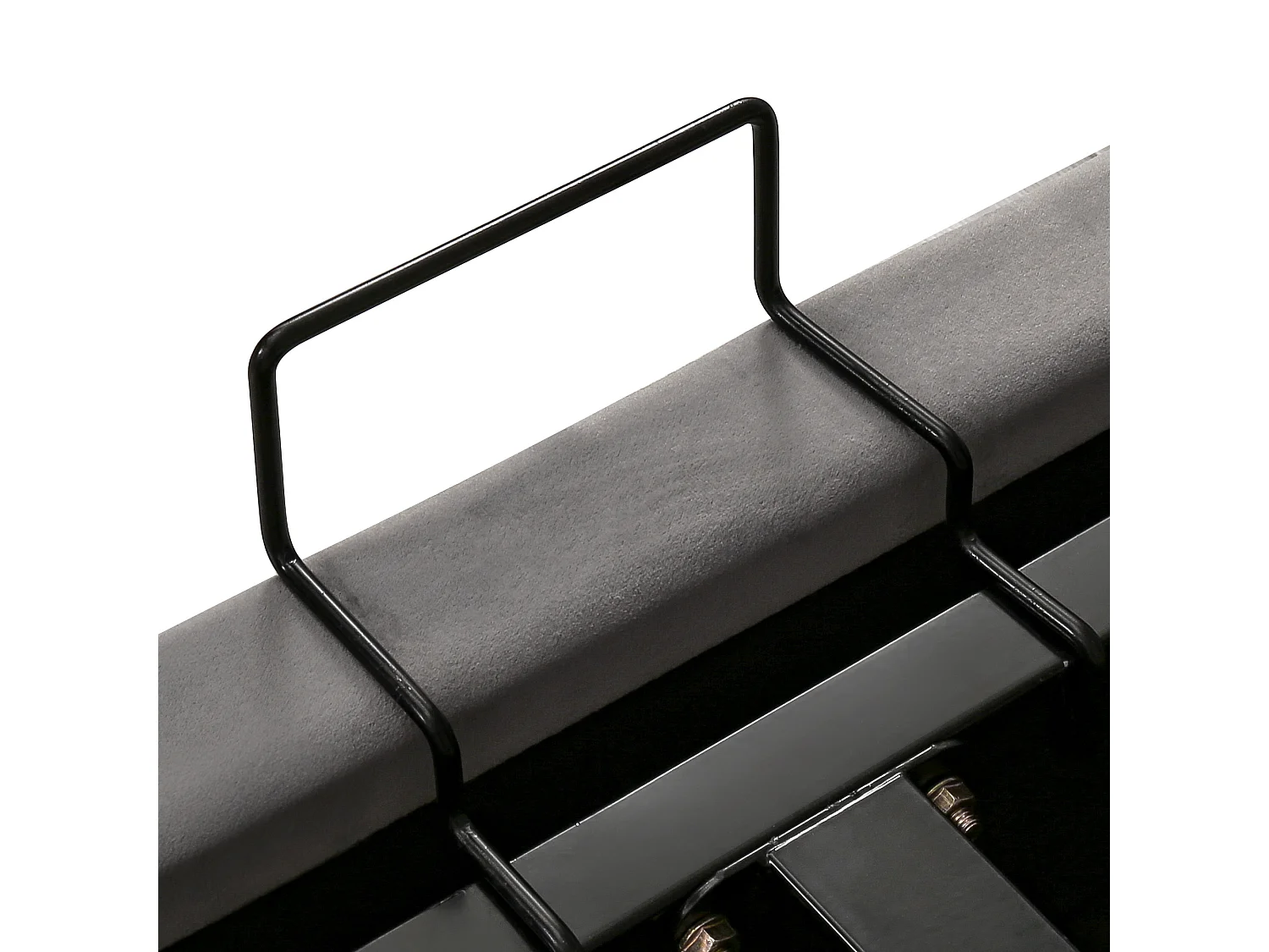 Bett mit Stauraum 180 x 200 cm – Grauer Samt – Doppelbett mit gepolstertem Kopfteil und hydraulischem Lattenrost – ohne Matratze