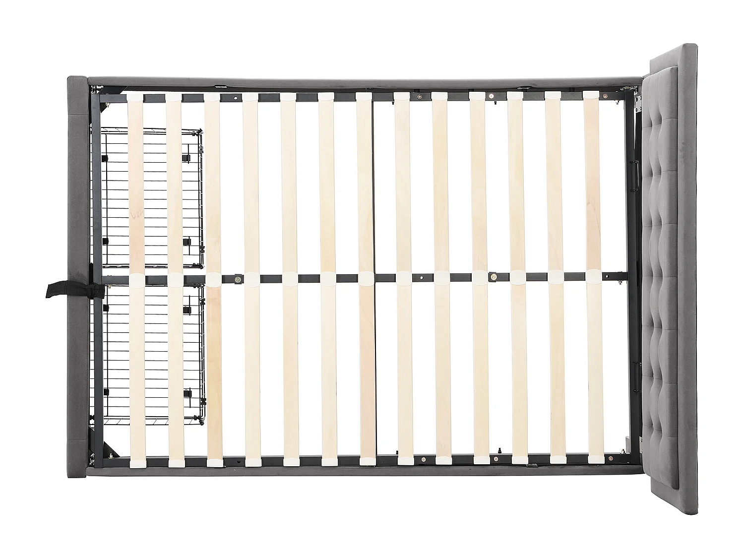 Bed met opbergruimte 140x200 cm - grijs fluweel - bed voor volwassenen met lades en verstelbaar hoofdeinde - zonder matras