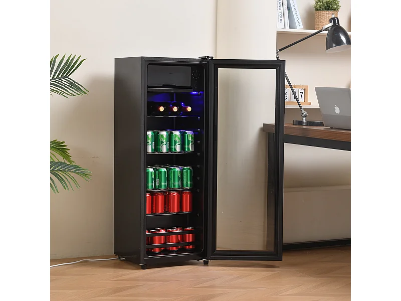 Mini réfrigérateur 128 L, système de refroidissement par compresseur, économe en énergie - Noir