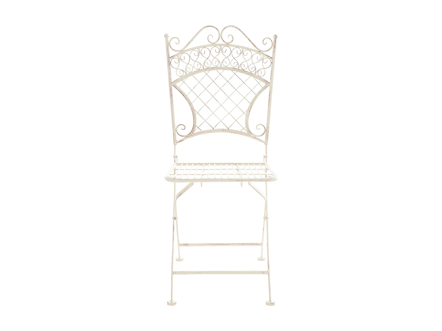 Lot de 2  Chaises de jardin - Métal - Crème antique - Adelar
