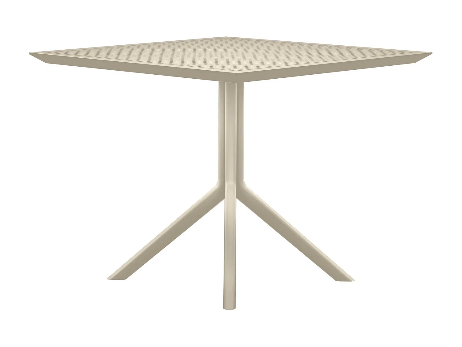 Table d'appoint de jardin - carré - Plastique - 80 x 80 cm - Taupe - Sky