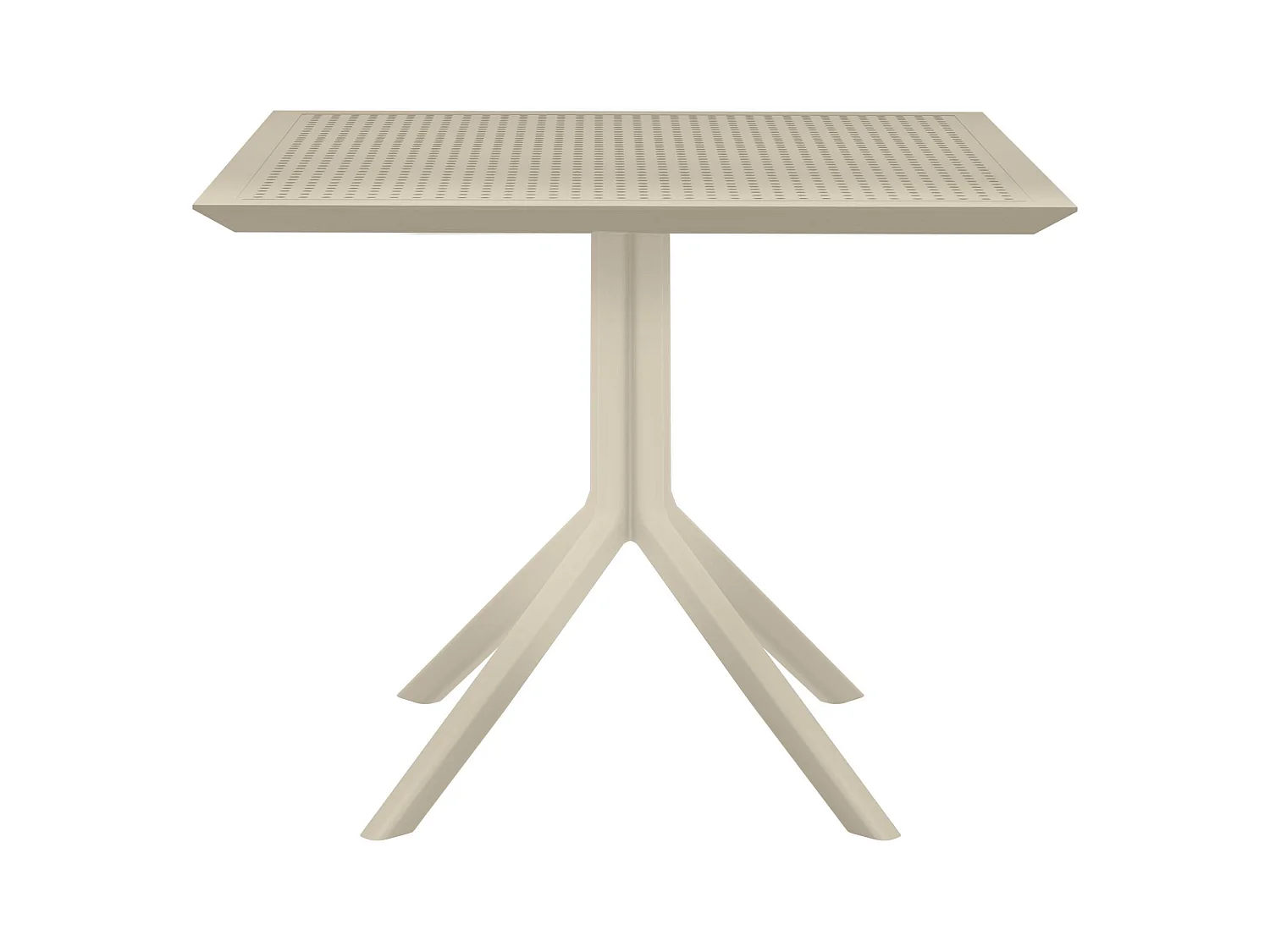 Table d'appoint de jardin - carré - Plastique - 80 x 80 cm - Taupe - Sky
