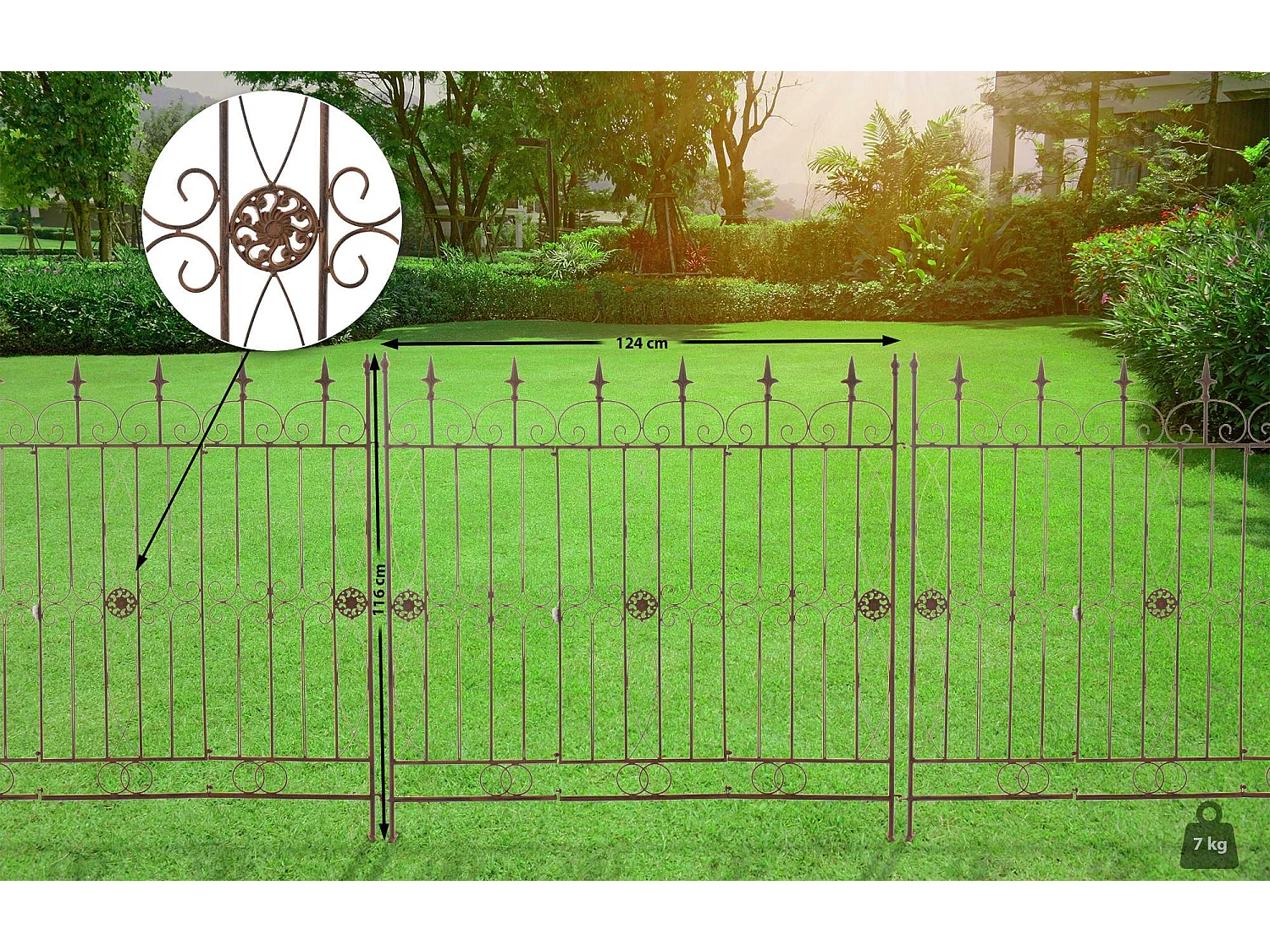 Tuinhek - Metalen - antiek bruin - Mangold