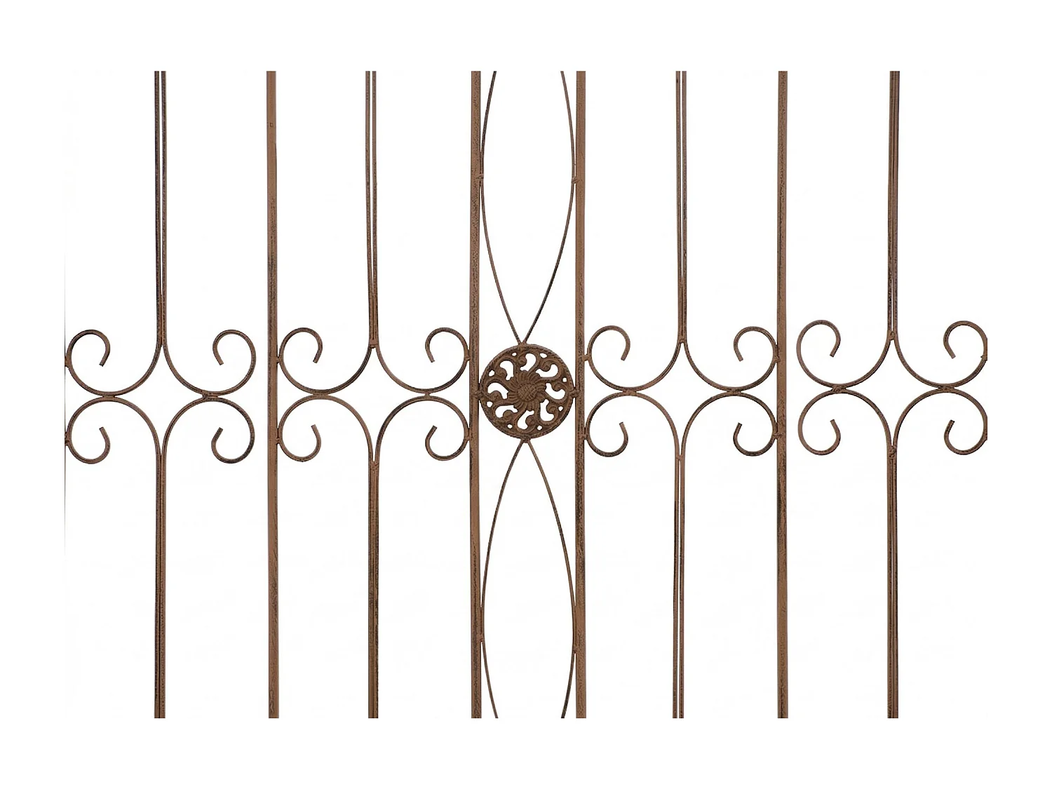 Gartenzaun - Metall - antik braun - Mangold