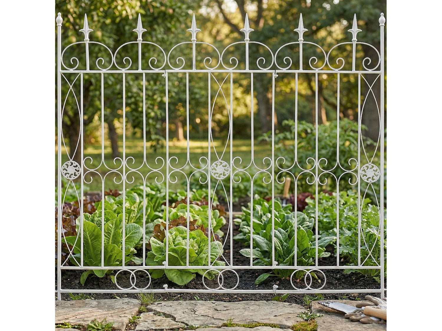 Clôture de jardin - Métal - Blanc - Mangold