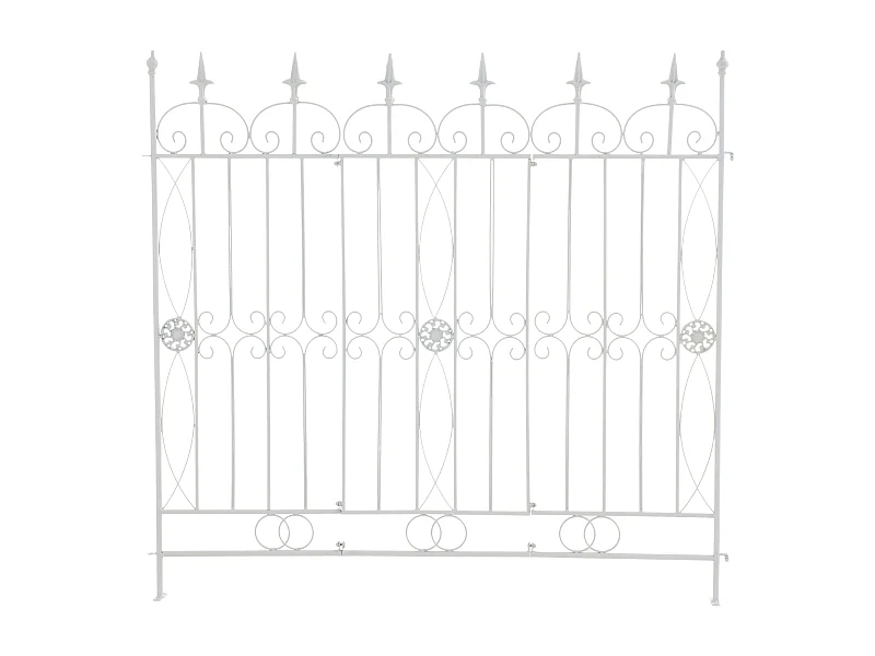 Clôture de jardin - Métal - Blanc - Mangold