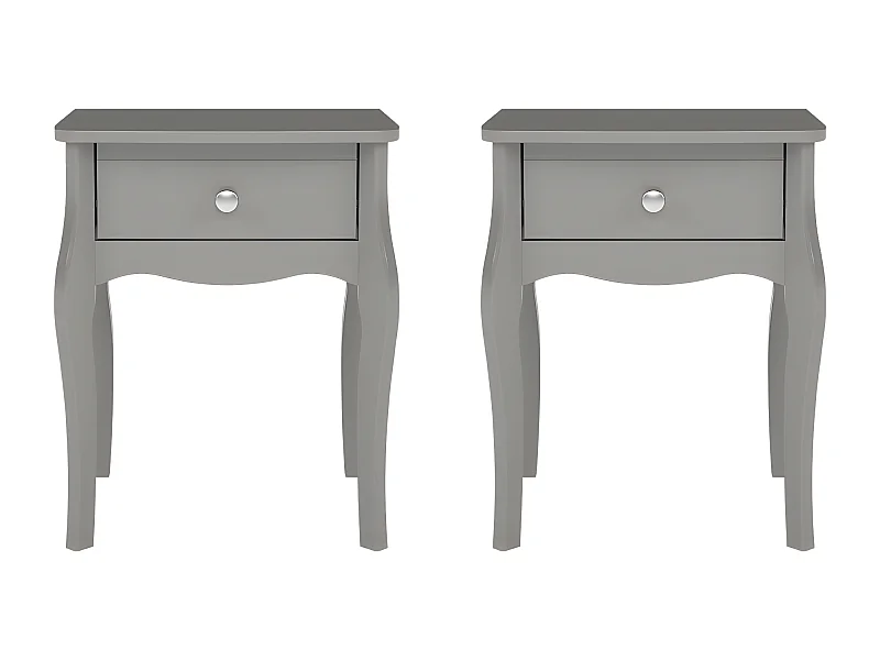 Baroque table de nuit 2 pcs. avec 1 tiroir gris.