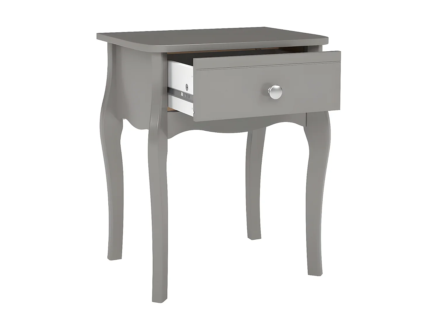 Baroque Nachttisch 2 Stk. mit 1 Schublade grau.