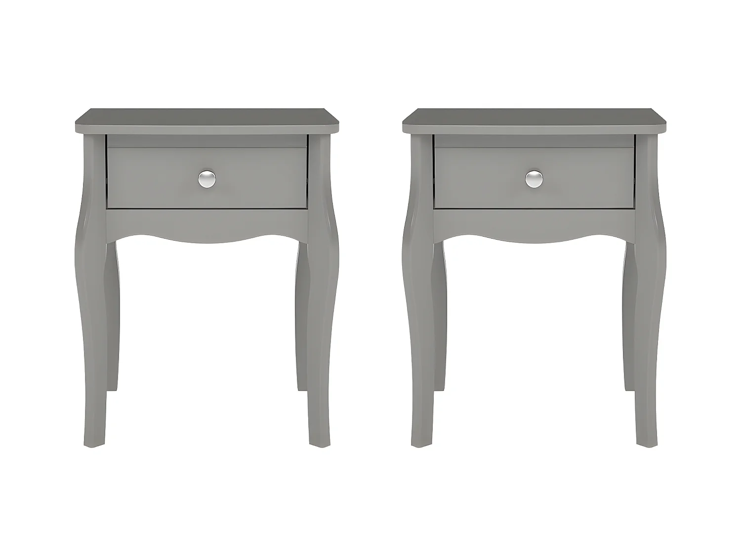 Baroque table de nuit 2 pcs. avec 1 tiroir gris.