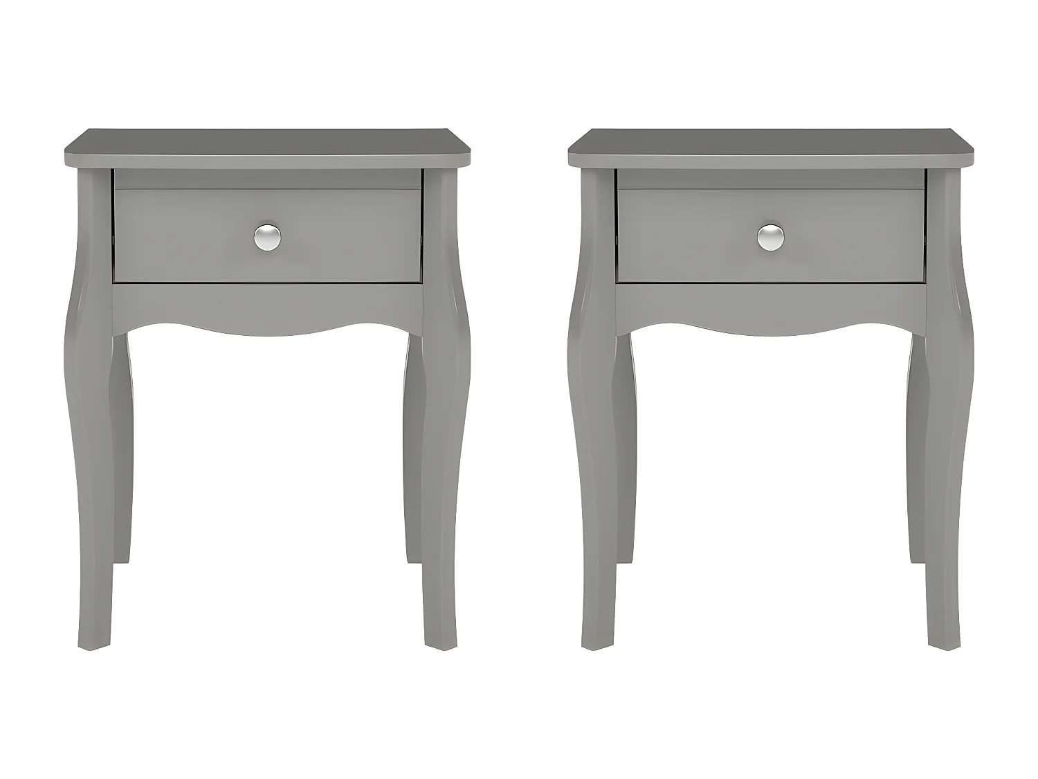 Baroque table de nuit 2 pcs. avec 1 tiroir gris.