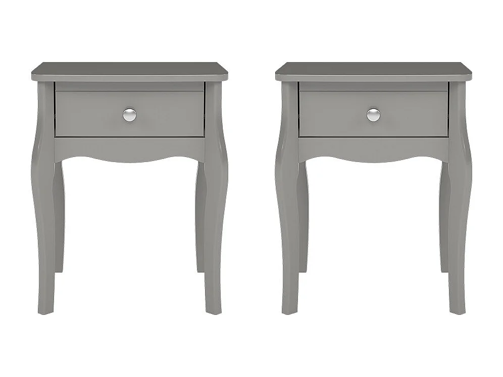Baroque nachtkastje 2 st met 1 lade grijs.