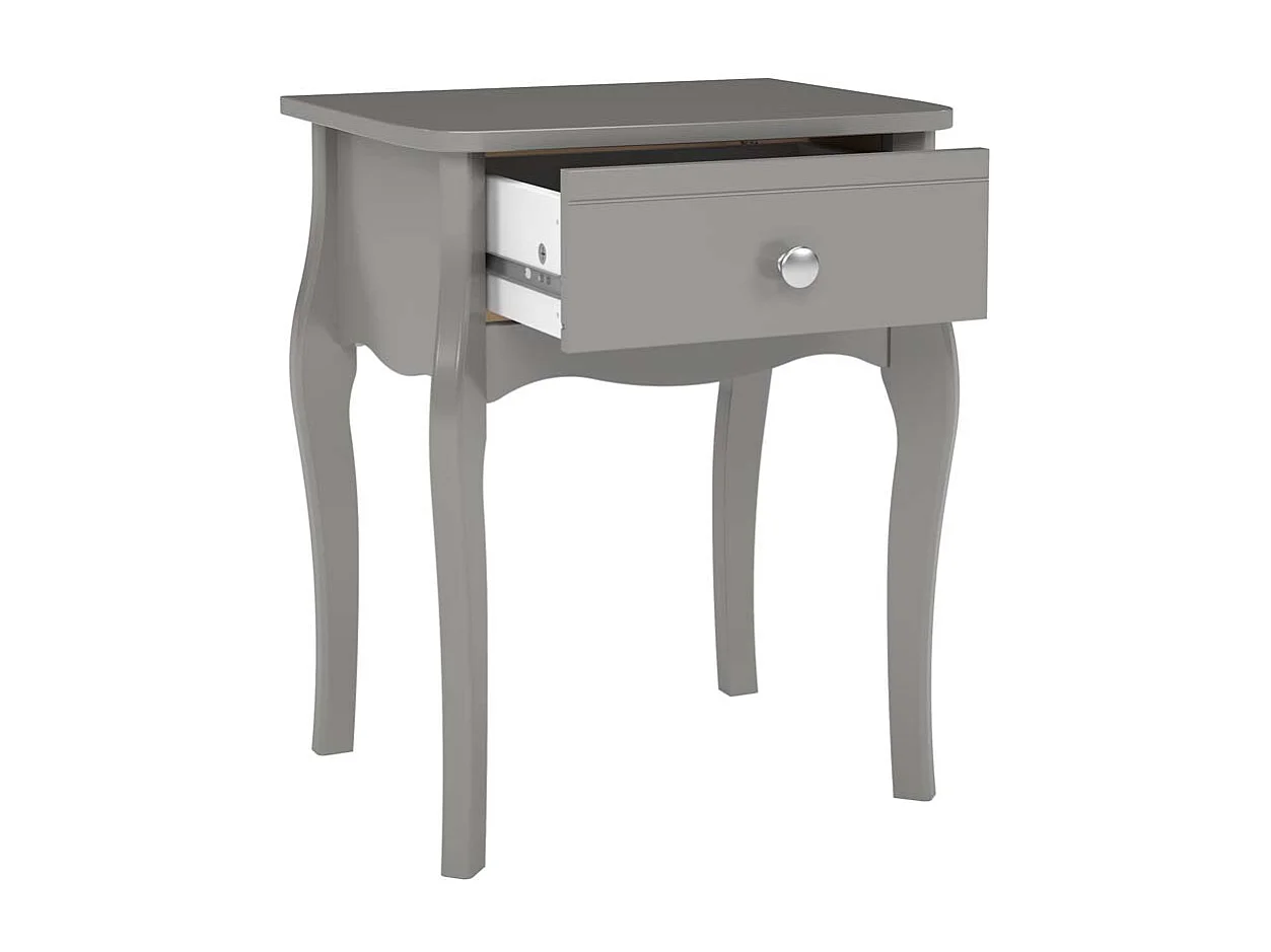Baroque nachtkastje 2 st met 1 lade grijs.