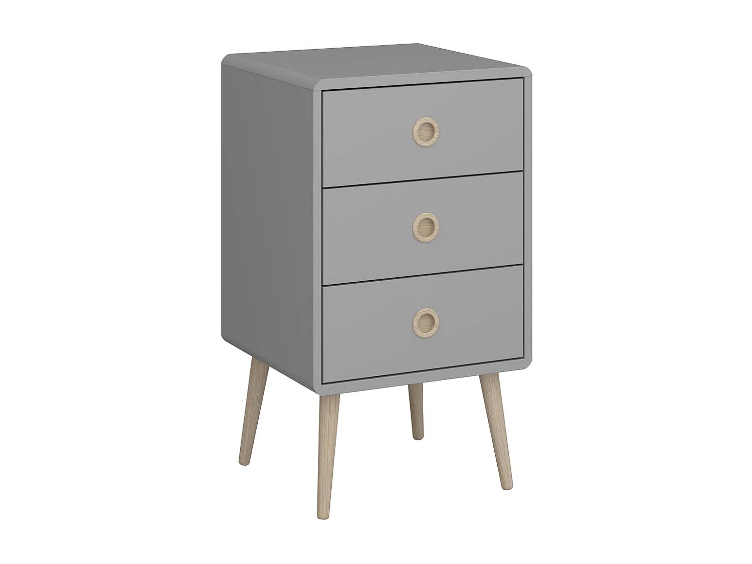 Softline table de nuit 2 pcs. avec 3 tiroirs gris.