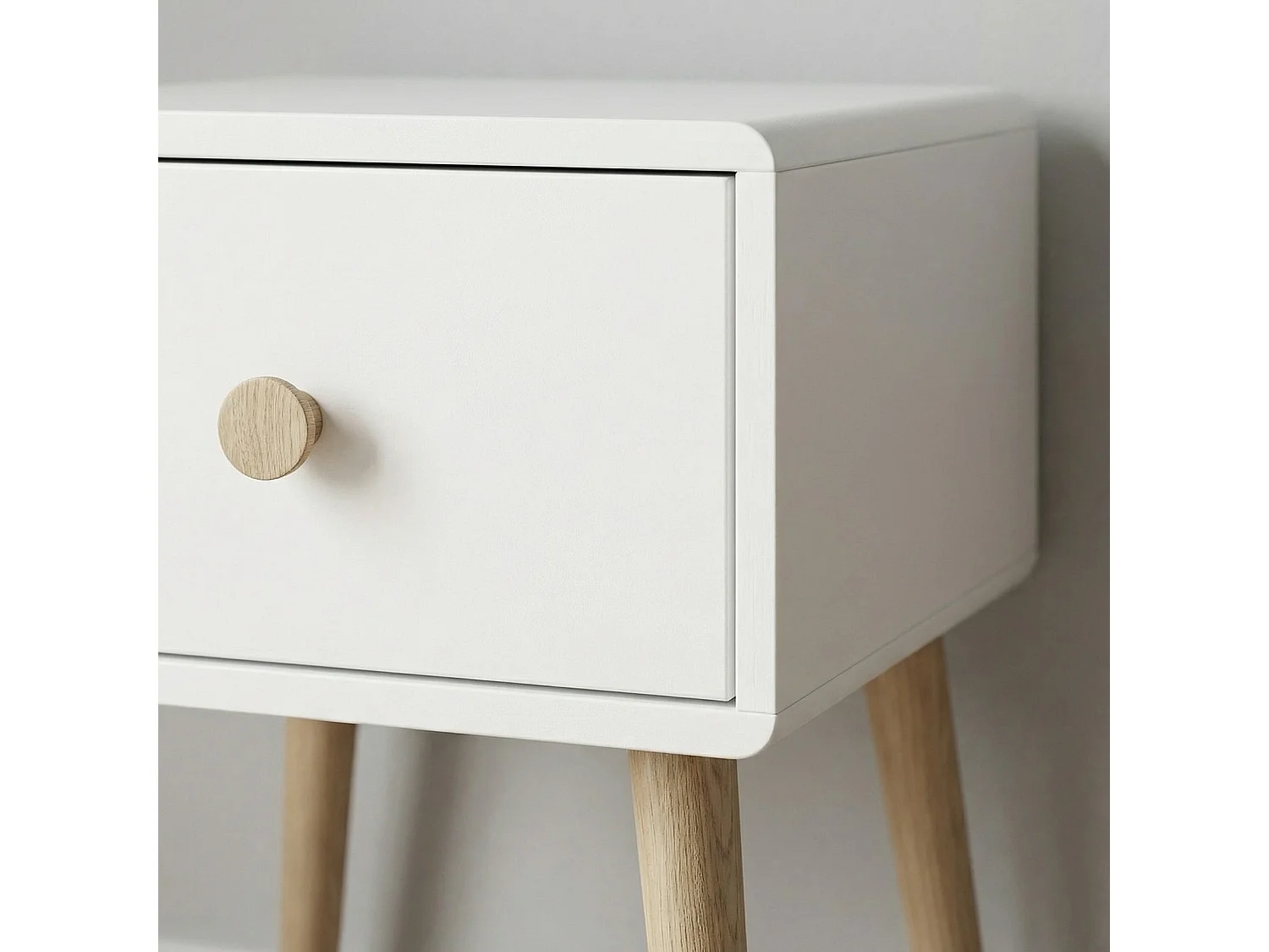 Gaia table de nuit 2 pcs. avec 1 tiroir blanc.