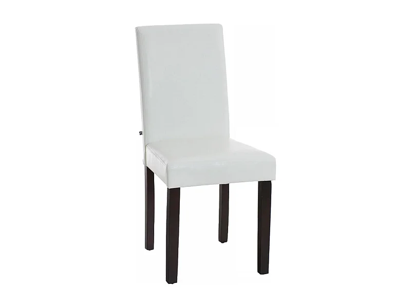 chaise salle à manger - Similicuir & Marron foncé - Blanc - Ina