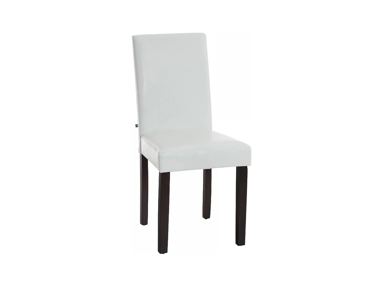 Esszimmerstuhl - Kunstleder & dunkelbraun - weiß - Ina