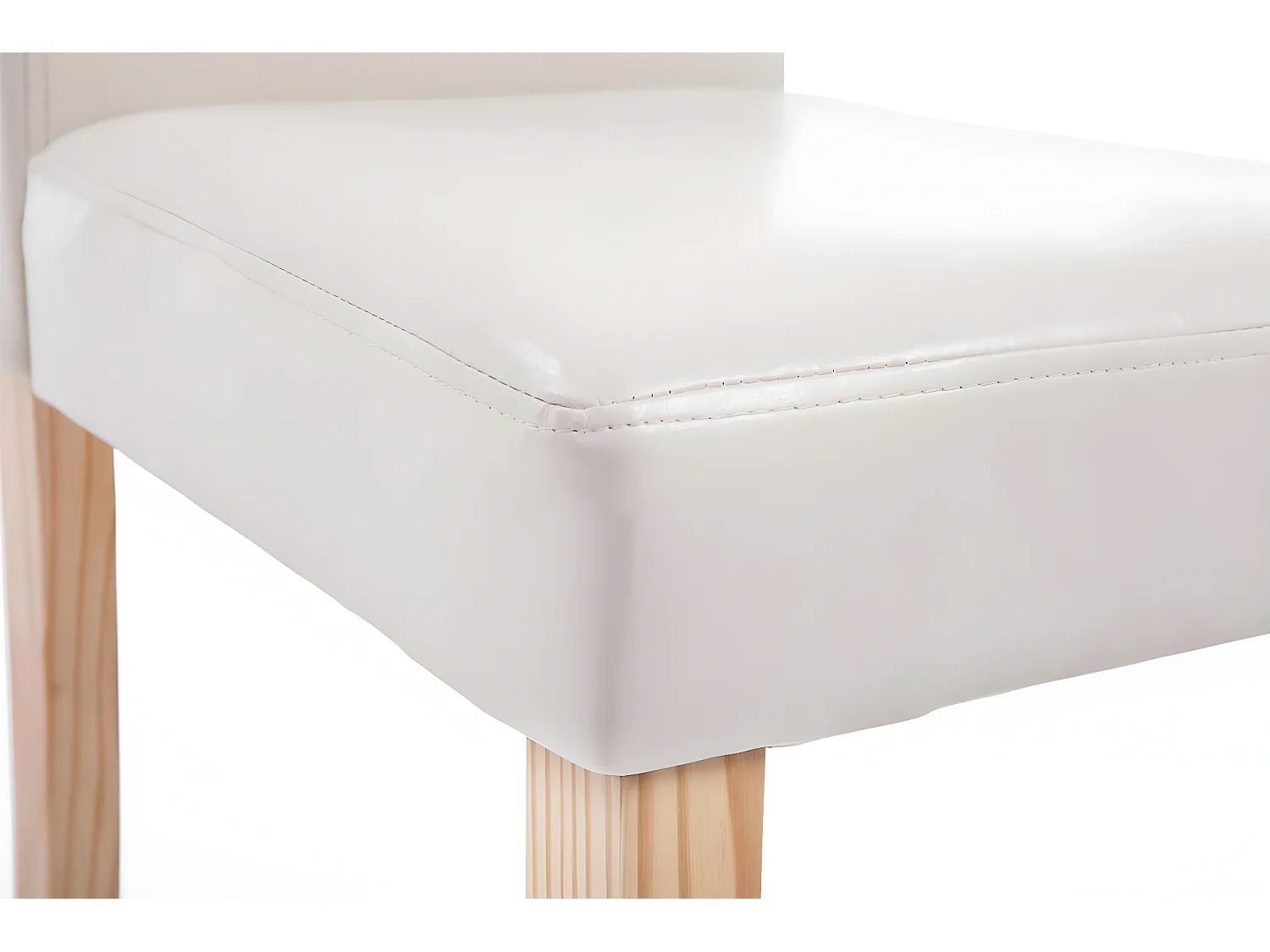 Eetkamerstoelen - Kunstleer & natura - creme - Ina