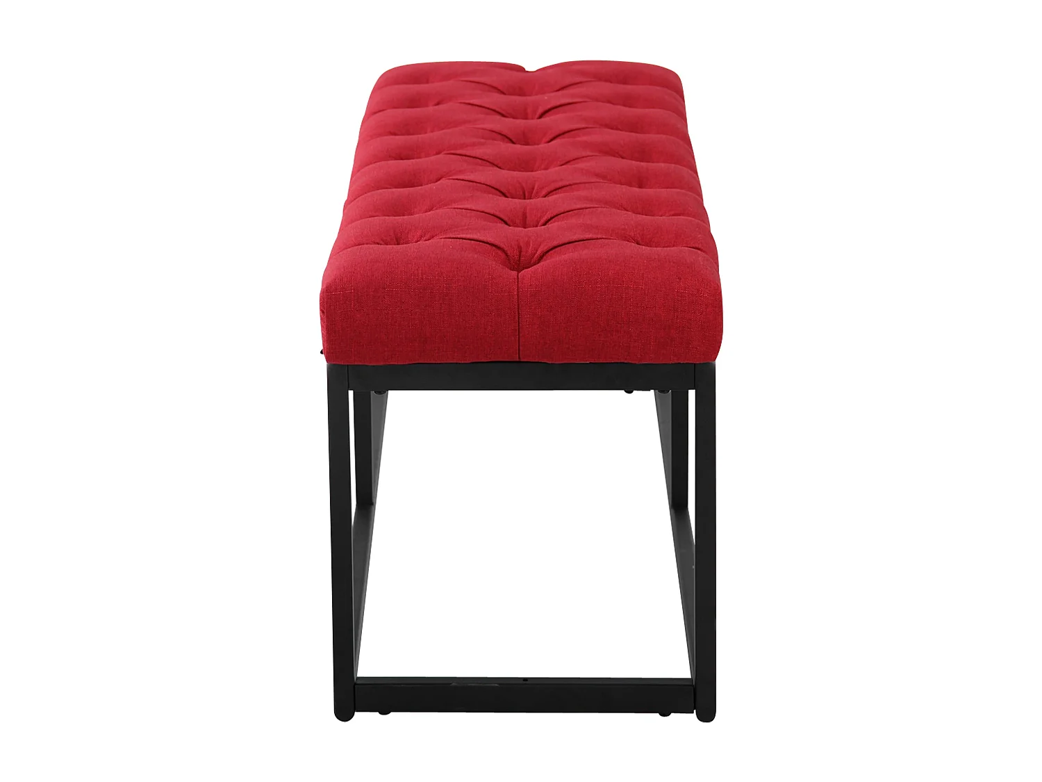 Banquette - Tissu & Métal noir mat - Rouge - Amun