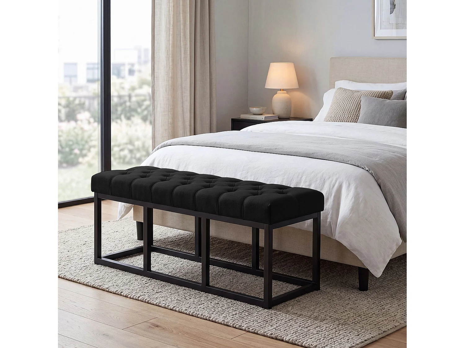 Banquette - Tissu - Noir - Amun