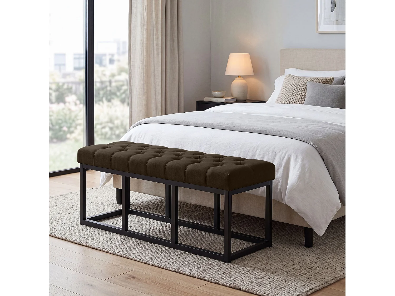 Banquette - Tissu - Marron - Amun