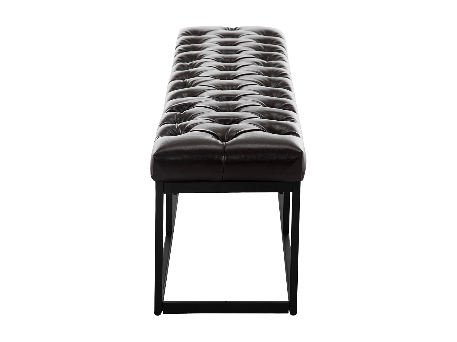 Banquette - Similicuir & Métal noir mat - Marron - Amun