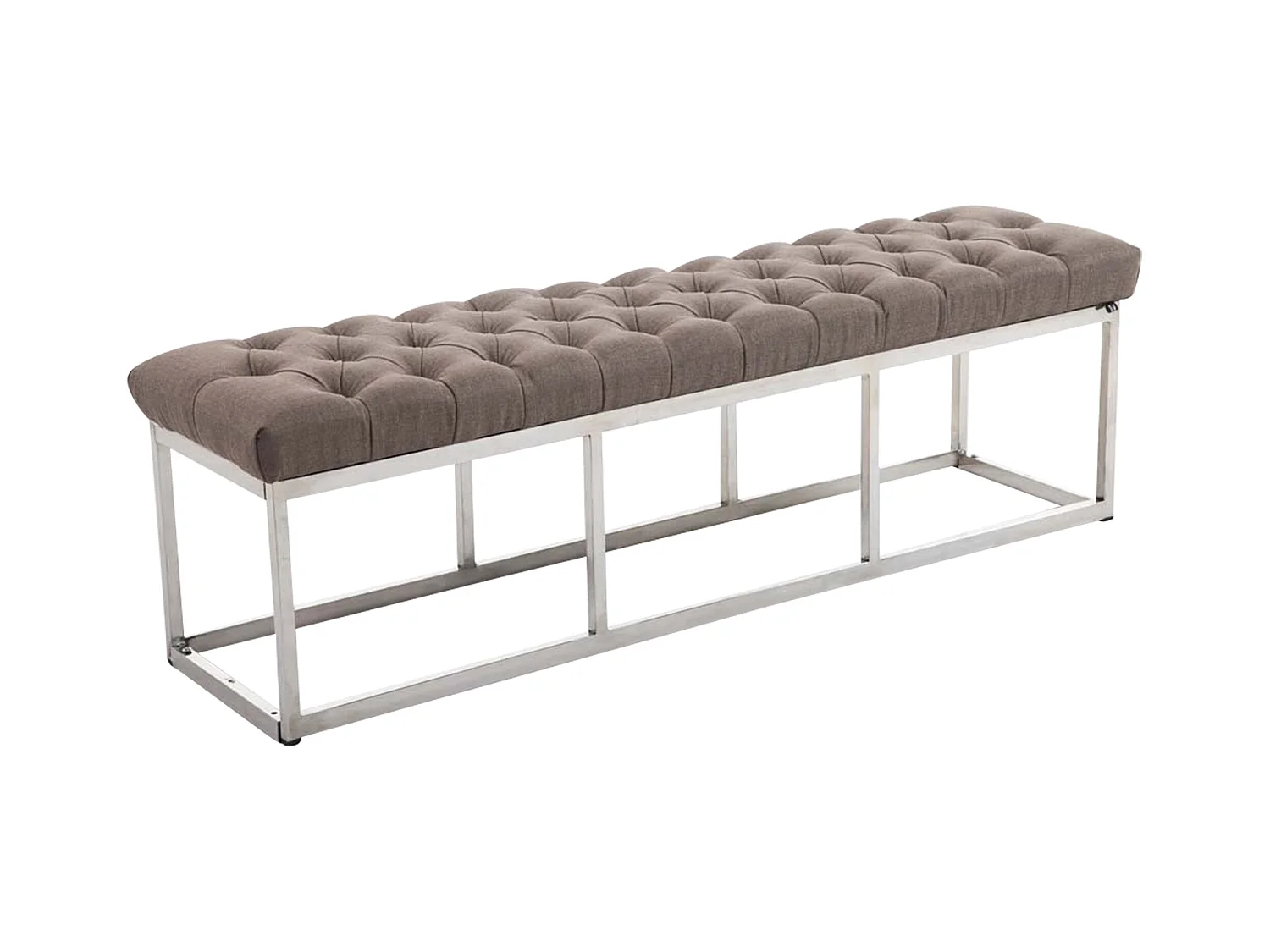 Banquette - Tissu & Acier inoxydable - Taupe - Amun