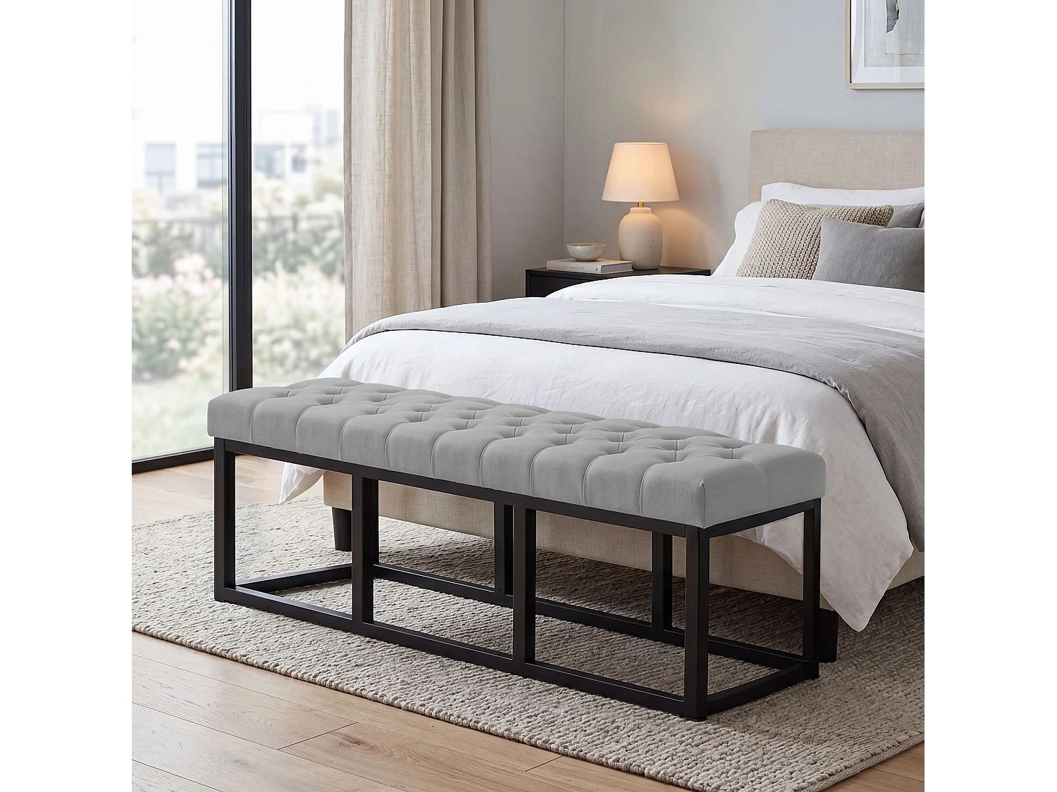 Banquette - Tissu - Gris - Amun
