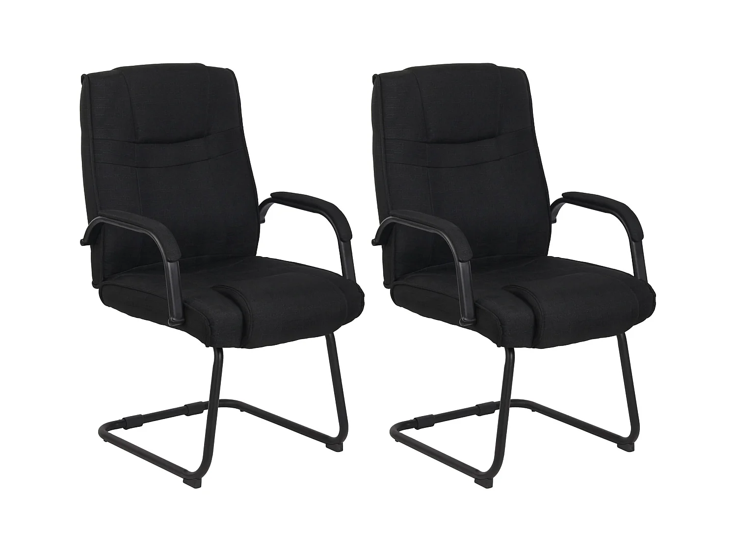 Lot de 2  chaises oscillantes - Tissu - Noir / Noir - Attila