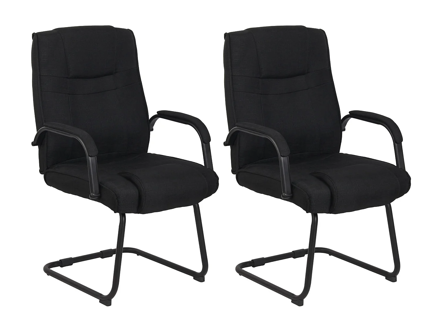 Lot de 2  chaises oscillantes - Tissu - Noir / Noir - Attila