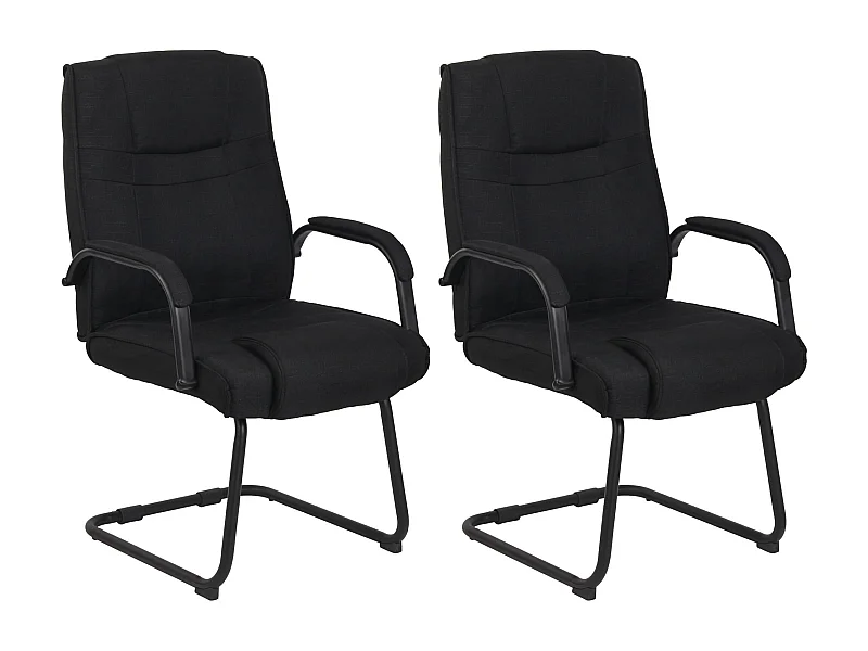 Lot de 2  chaises oscillantes - Tissu - Noir / Noir - Attila
