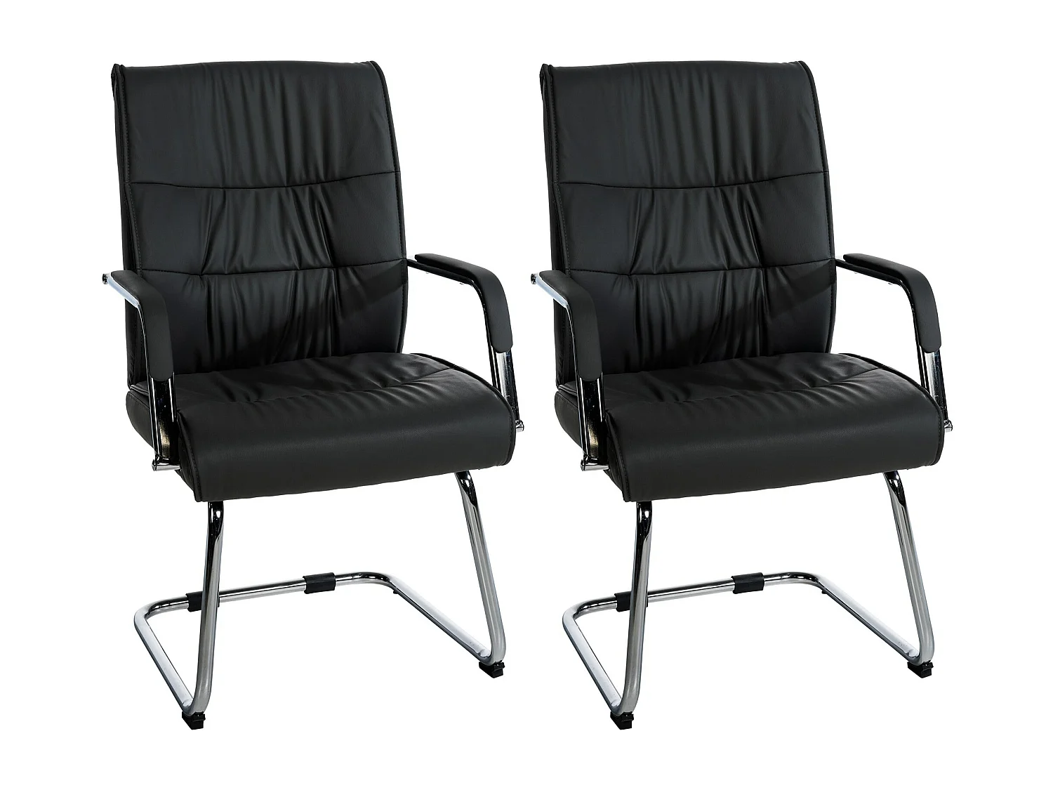Lot de 2  chaises oscillantes - Similicuir - Noir - Sievert