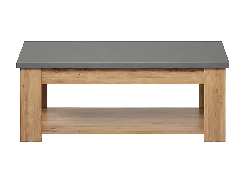 Segui il tavolino da caffè grigio, con decorazioni in rovere.