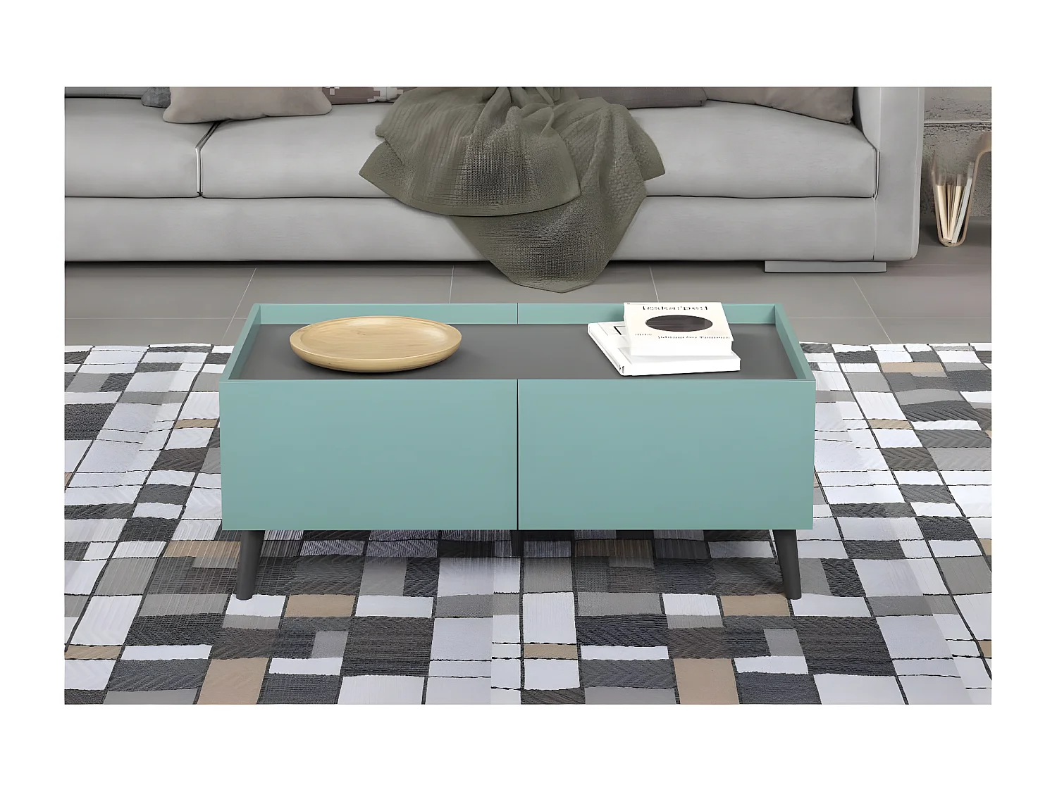 Melton salontafel blauw, grijs.