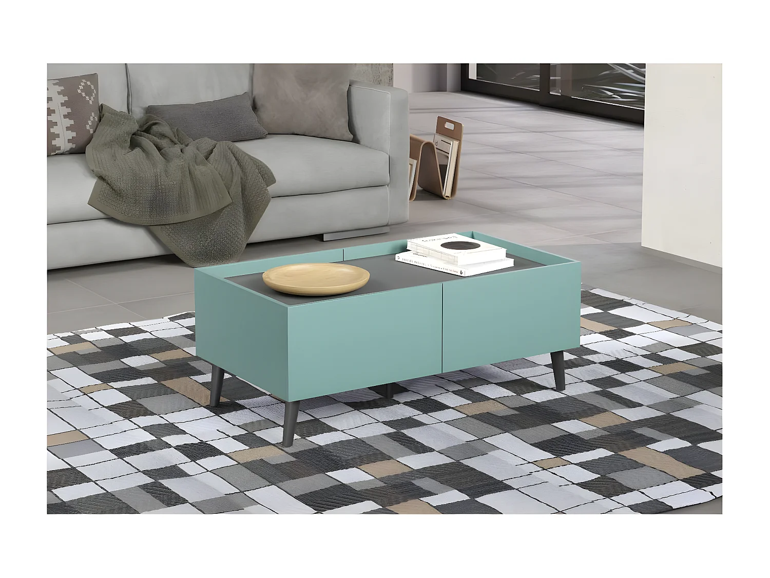 Melton salontafel blauw, grijs.