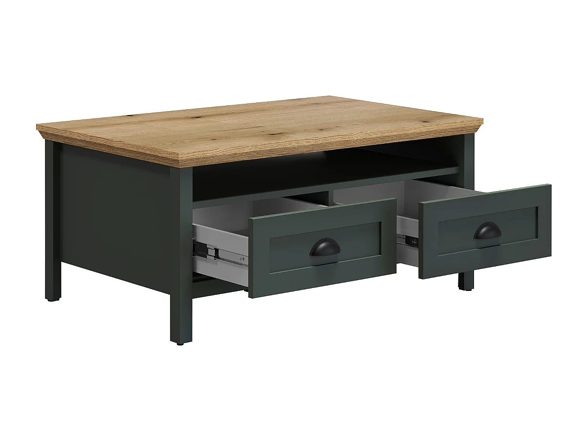 Stanton salontafel groen, eik decor.