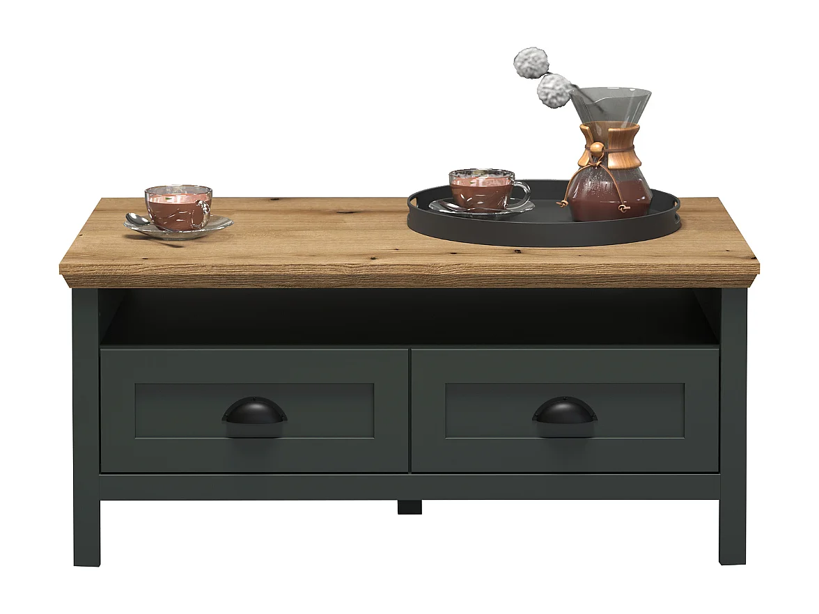 Stanton salontafel groen, eik decor.