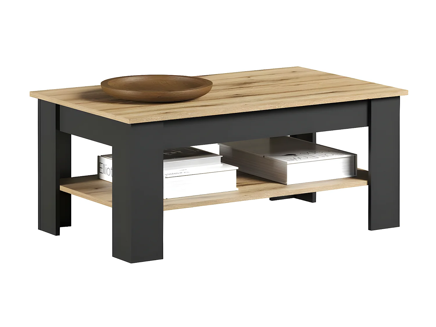 Universal salontafel grijs, eik decor.