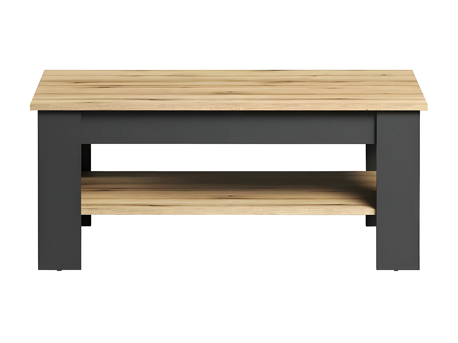 Tavolino universale grigio, decoro rovere.